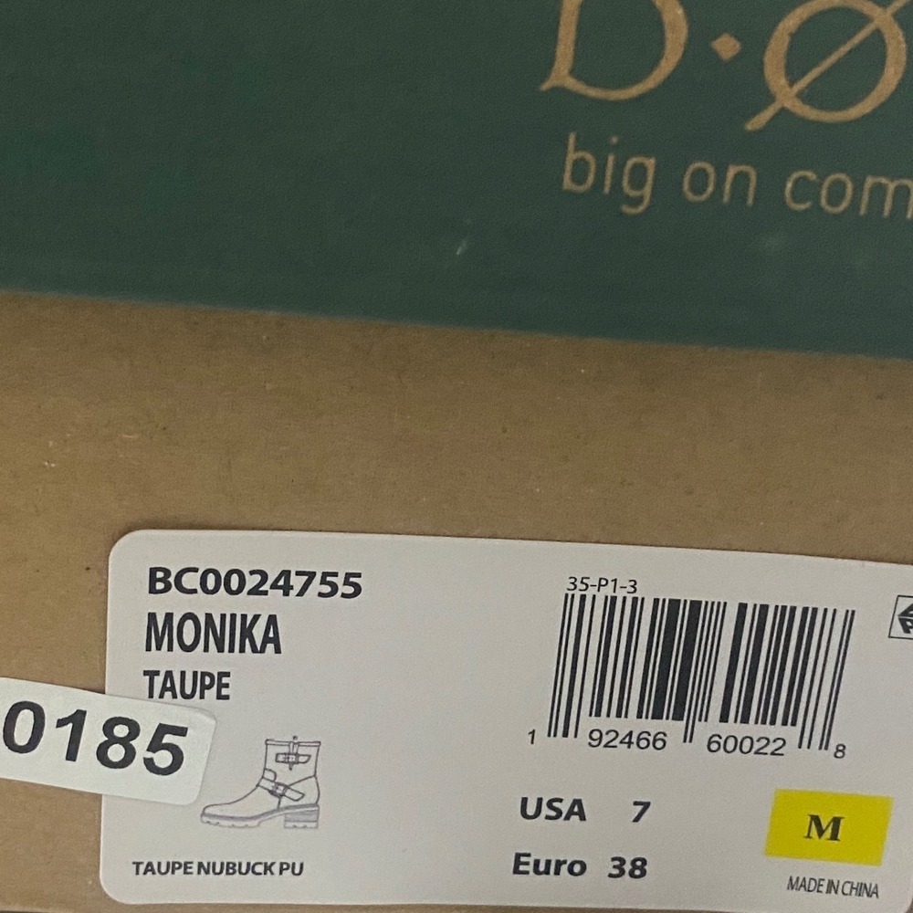 BOC Monika Taupe Nubuck PU Moto‎ Ankle Boots BC0024755 Womens 7M Euro 38 - Picture 4 of 4